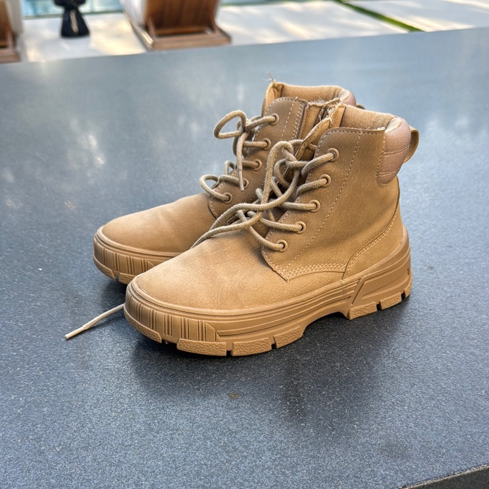 Zara Kids Brown Lace-Up Boots